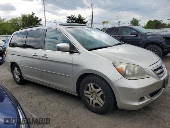 2005 Honda Odyssey EX-L with VIN 5FNRL38785B108229, listed as a Copart auction lot 55579145 with 165,870 mi miles and Clean Title. Bid and sale history available at carsss.com. Image 4.