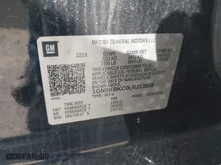 2020 Chevrolet Tahoe LT with VIN 1GNSKBKC0LR213608, listed as a IAAI auction lot 41846607 with 89,486 mi miles. Bid and sale history available at carsss.com. Image 9.