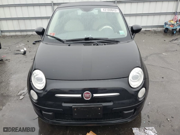 2013 FIAT 500 Pop with VIN 3C3CFFDR5DT686315, listed as a Copart auction lot 43109845 with 0 miles and Salvage Title. Bid and sale history available at carsss.com. Image 5.