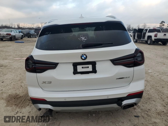 2022 BMW X3 xDrive30i with VIN 5UX53DP07N9M13593, listed as a Copart auction lot 44557635 with Not Provided miles and Salvage Title. Bid and sale history available at DreamBid. Image 6.