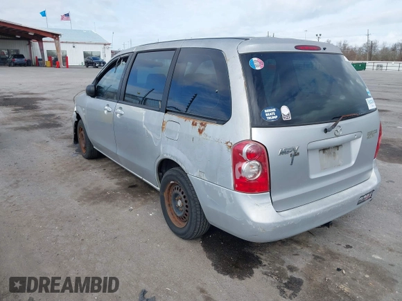2005 Mazda MPV LX with VIN JM3LW28AX50555220, listed as a IAAI auction lot 41691014 with 135,132 mi miles. Bid and sale history available at carsss.com. Image 3.