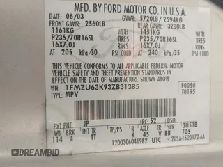 2003 Ford Explorer XLT с VIN 1FMZU63K93ZB31385, выставлен на аукционе IAAI как лот 42531448 с пробегом 153 983 миль миль и . История ставок и продаж доступна на DreamBid. Изображение 9.
