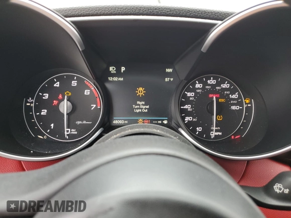 2019 Alfa Romeo Giulia Sport with VIN ZARFAMAN1K7621563, listed as a Copart auction lot 86380114 with 48,093 mi miles and Clean Title. Bid and sale history available at carsss.com. Image 9.