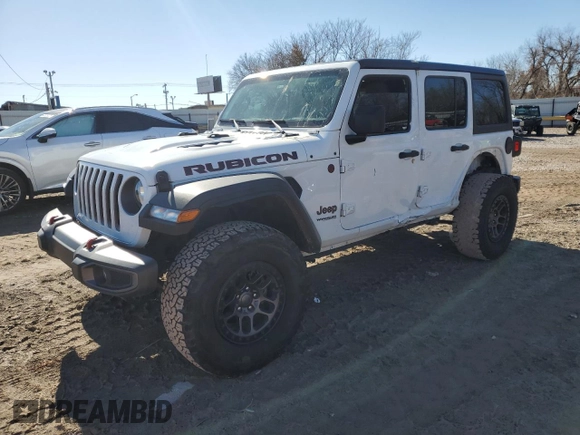 2021 Jeep Wrangler Unlimited Rubicon with VIN 1C4JJXFG7MW842870, listed as a Copart auction lot 43315785 with 21,805 mi miles and Salvage Title. Bid and sale history available at carsss.com. Image 1.