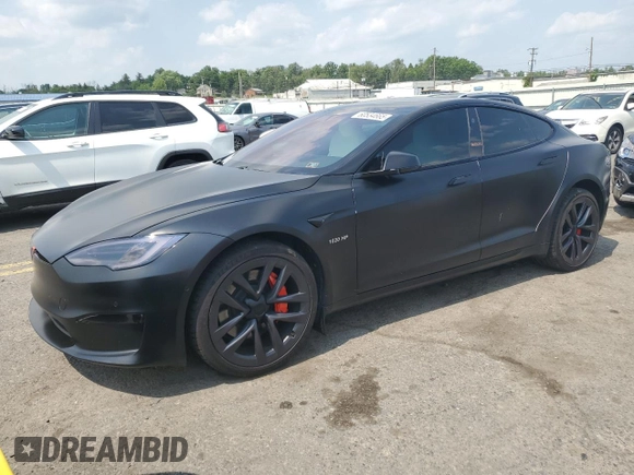 2022 Tesla Model S Plaid with VIN 5YJSA1E66NF460913, listed as a Copart auction lot 60534665 with 47,595 mi miles and Salvage title. Bid and sale history available at DreamBid. Image 1.