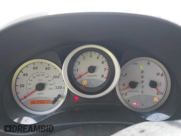 2005 Toyota RAV4 with VIN JTEGD20V350094758, listed as a IAAI auction lot 42033815 with 205,175 mi miles. Bid and sale history available at carsss.com. Image 7.
