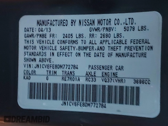 2013 Infiniti G37 Convertible with VIN JN1CV6FE8DM772784, listed as a IAAI auction lot 41367692 with 90,808 mi miles. Bid and sale history available at carsss.com. Image 9.