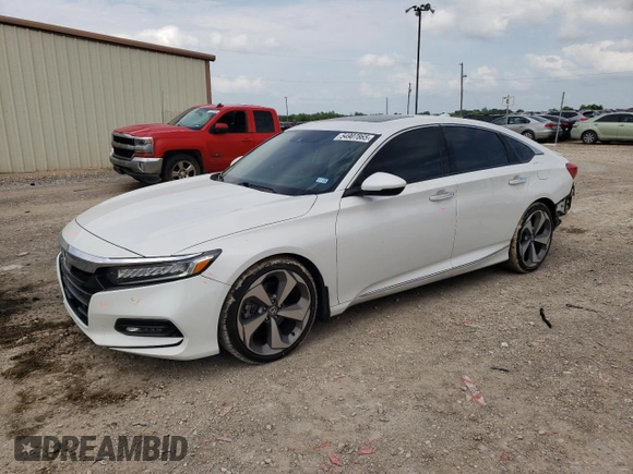 2018 Honda Accord Touring with VIN 1HGCV2F95JA053354, listed as a Copart auction lot 54907865 with 89,808 mi miles and Salvage title. Bid and sale history available at DreamBid. Image 1.