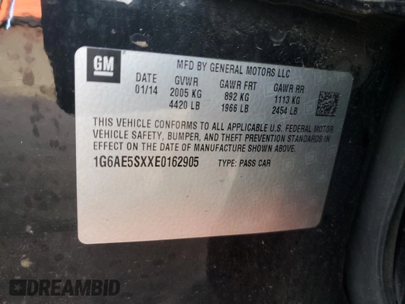 2014 Cadillac ATS Premium with VIN 1G6AE5SXXE0162905, listed as a Copart auction lot 84902594 with 146,010 mi miles and Salvage Title. Bid and sale history available at carsss.com. Image 12.