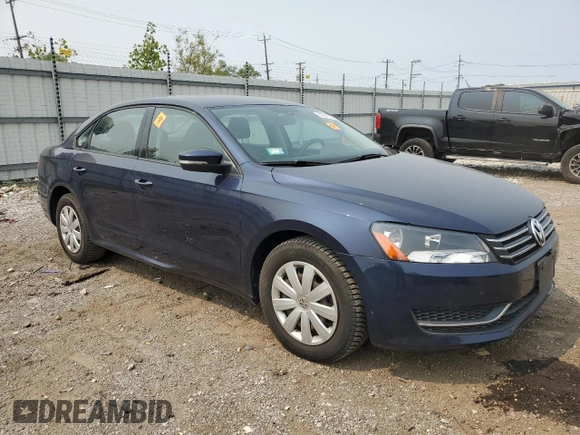 2013 Volkswagen Passat S with VIN 1VWAP7A31DC078273, listed as a Copart auction lot 55610515 with Not provided miles and Salvage title. Bid and sale history available at DreamBid. Image 4.