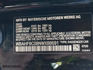 2022 BMW Z4 sDriveM40i with VIN WBAHF9C08NWX88691, listed as a IAAI auction lot 40983519 with 11,108 mi miles. Bid and sale history available at carsss.com. Image 9.