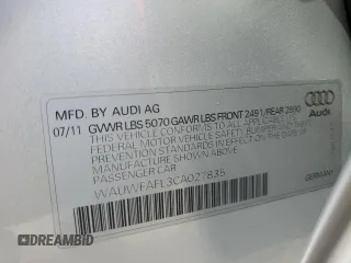 2012 Audi A4 2.0T Premium Plus with VIN WAUWFAFL3CA027835, listed as a Copart auction lot 52828435 with 153,697 mi miles and Salvage Title. Bid and sale history available at carsss.com. Image 12.