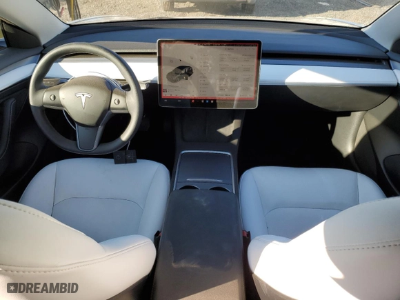 2023 Tesla Model 3 with VIN 5YJ3E1EA1PF654281, listed as a Copart auction lot 87509225 with 15,834 mi miles and Salvage Title. Bid and sale history available at carsss.com. Image 8.