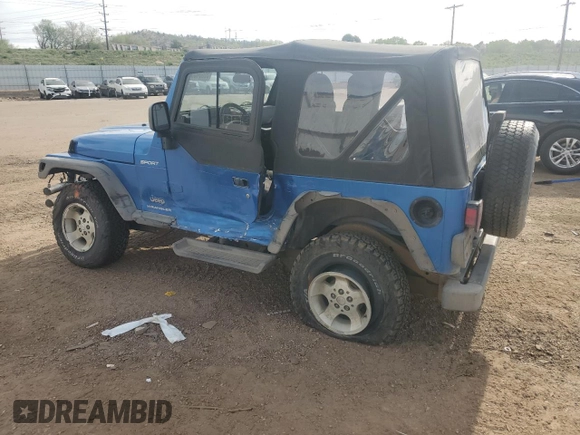 2003 Jeep Wrangler Sport with VIN 1J4FA49S53P350281, listed as a Copart auction lot 56634005 with 158,974 mi miles and Salvage title. Bid and sale history available at DreamBid. Image 2.
