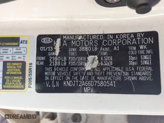 2013 Kia Soul + with VIN KNDJT2A66D7580541, listed as a IAAI auction lot 41859151 with 150,633 mi miles. Bid and sale history available at carsss.com. Image 9.
