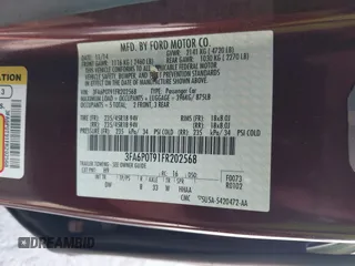 2015 Ford Fusion SE z VIN 3FA6P0T91FR202568, wystawiony jako IAAI lot #42596108 z przebiegiem 134 829 mil mil oraz . Historia ofert i sprzedaży dostępna na DreamBid. Obrazek 9.