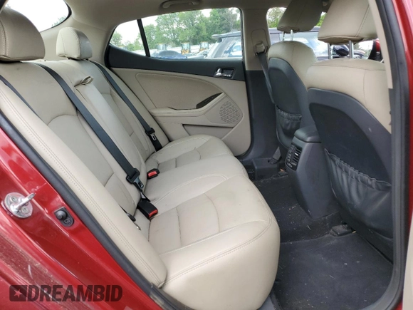 2013 Kia Optima EX z VIN 5XXGN4A72DG245695, wystawiony jako Copart lot #57225035 z przebiegiem 80 005 mil mil oraz Szkoda całkowita • Salvage title. Historia ofert i sprzedaży dostępna na DreamBid. Obrazek 10.
