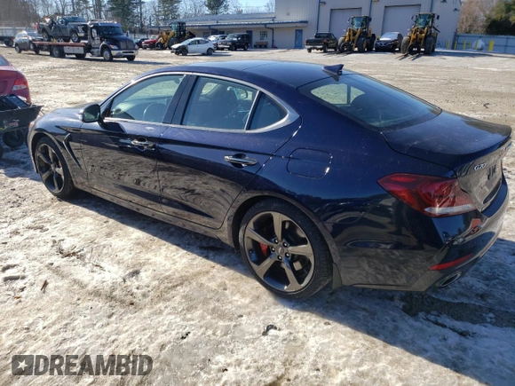 2019 Genesis G70 Dynamic with VIN KMTG34LE8KU032664, listed as a Copart auction lot 89106065 with 27,659 mi miles and Salvage Title. Bid and sale history available at DreamBid. Image 2.