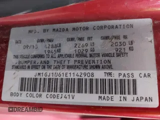 2014 Mazda 6 i Sport with VIN JM1GJ1U61E1142908, listed as a IAAI auction lot 41916081 with 147,770 mi miles and . Bid and sale history available at carsss.com. Image 9.