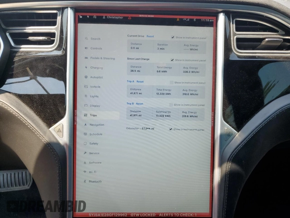 2016 Tesla Model S 90D с VIN 5YJSA1E28GF129962, выставлен на аукционе Copart как лот 59973365 с пробегом 57 944 миль миль и Списание • Salvage title. История ставок и продаж доступна на DreamBid. Изображение 9.