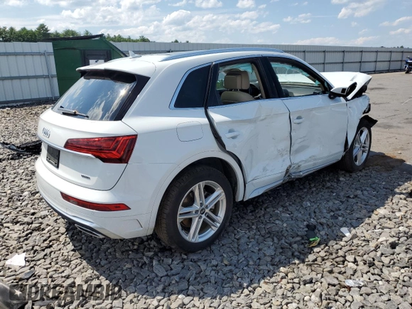 2021 Audi Q5 Premium Plus with VIN WA1E2AFY3M2137831, listed as a Copart auction lot 63879184 with 0 mi miles and Salvage Title. Bid and sale history available at carsss.com. Image 3.