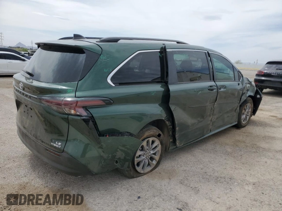 2024 Toyota Sienna LE z VIN 5TDBRKEC7RS187146, wystawiony jako Copart lot #56322655 z przebiegiem 21 611 mil mil oraz Szkoda całkowita • Salvage title. Historia ofert i sprzedaży dostępna na DreamBid. Obrazek 3.