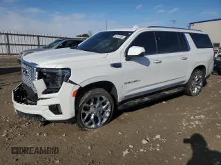 2023 GMC Yukon XL Denali with VIN 1GKS2JKL2PR173447, listed as a Copart auction lot 50106955 with 26,753 mi miles and Salvage Title. Bid and sale history available at carsss.com. Image 1.