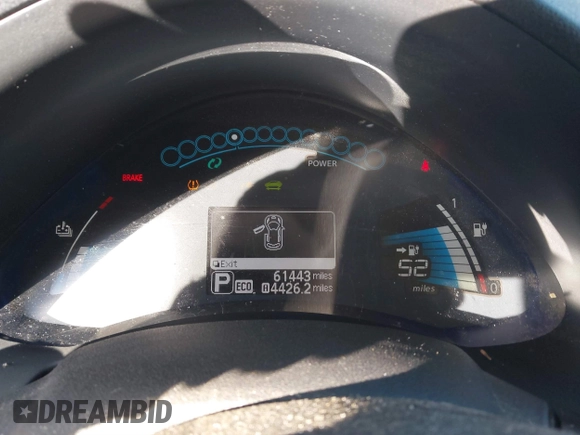 2015 Nissan LEAF S z VIN 1N4AZ0CP7FC321257, wystawiony jako IAAI lot #40806310 z przebiegiem 61 443 mil mil oraz . Historia ofert i sprzedaży dostępna na DreamBid. Obrazek 7.