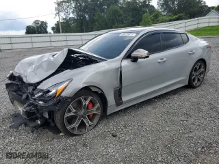 2021 Kia Stinger GT2 with VIN KNAE55LC5M6096640, listed as a Copart auction lot 66076814 with 63,852 mi miles and Salvage Title. Bid and sale history available at carsss.com. Image 1.