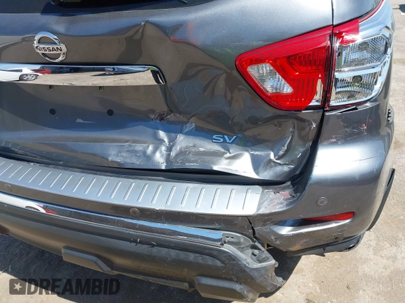 2018 Nissan Pathfinder SL with VIN 5N1DR2MN8JC659125, listed as a IAAI auction lot 42033651 with 120,934 mi miles and . Bid and sale history available at DreamBid. Image 6.