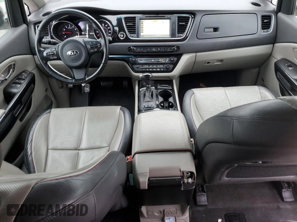 2016 Kia Sedona SX with VIN KNDMC5C12G6129925, listed as a Copart auction lot 86395504 with 195,000 mi miles and Salvage Title. Bid and sale history available at carsss.com. Image 8.