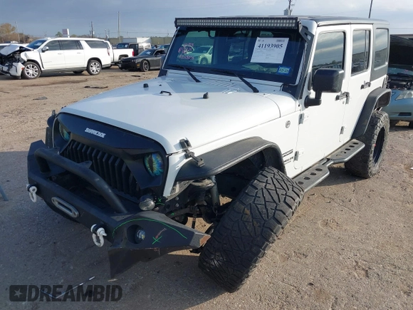 2017 Jeep Wrangler Unlimited Sport with VIN 1C4HJWDG1HL580136, listed as a IAAI auction lot 41193905 with 63,875 mi miles. Bid and sale history available at carsss.com. Image 17.