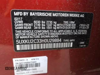 2017 BMW X6 xDrive35i with VIN 5UXKU2C33H0U29884, listed as a Copart auction lot 46465493 with 85,652 mi miles. Bid and sale history available at carsss.com. Image 15.