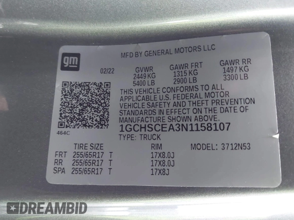 2022 Chevrolet Colorado 2WD LT z VIN 1GCHSCEA3N1158107, wystawiony jako IAAI lot #42014741 z przebiegiem 47 661 mil mil oraz . Historia ofert i sprzedaży dostępna na DreamBid. Obrazek 9.