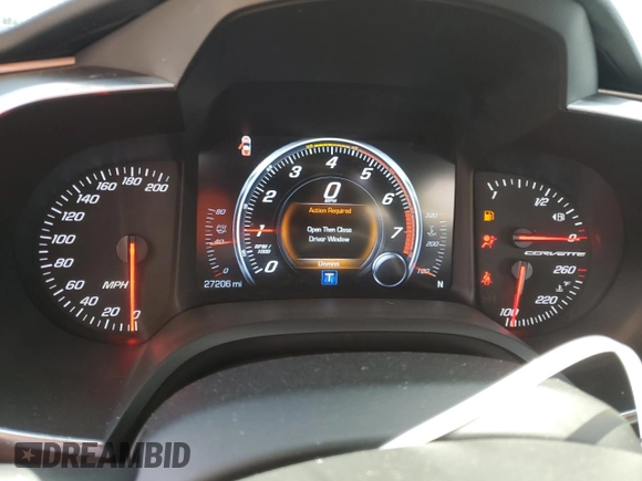 2019 Chevrolet Corvette 1LT with VIN 1G1YA2D78K5106441, listed as a Copart auction lot 53680845 with 27,206 mi miles and Salvage title. Bid and sale history available at DreamBid. Image 9.