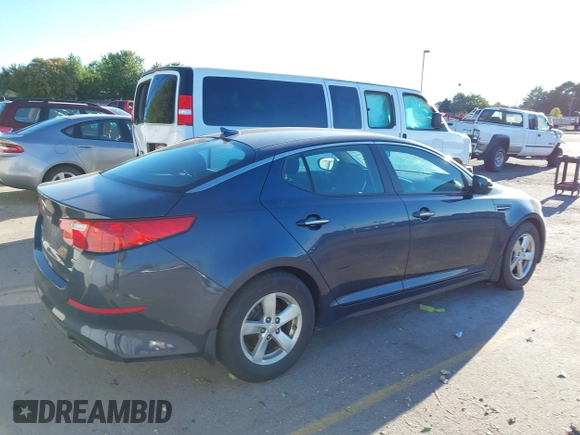 2015 Kia Optima LX with VIN KNAGM4A79F5547332, listed as a IAAI auction lot 42711552 with 154,318 mi miles and . Bid and sale history available at DreamBid. Image 4.