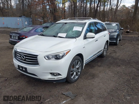 2014 Infiniti QX60 Hybrid with VIN 5N1CL0MM8EC512463, listed as a IAAI auction lot 41875223 with 100,053 mi miles and . Bid and sale history available at DreamBid. Image 2.