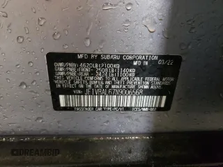 2022 Subaru WRX Limited with VIN JF1VBAL67N9006568, listed as a Copart auction lot 41922485 with 34,037 mi miles and Salvage Title. Bid and sale history available at carsss.com. Image 12.