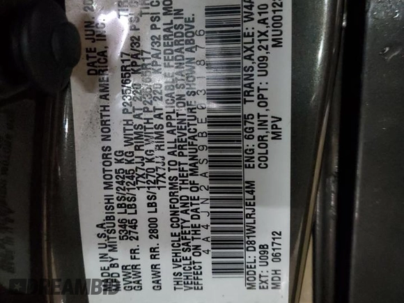 2011 Mitsubishi Endeavor LS z VIN 4A4JN2AS9BE031876, wystawiony jako Copart lot #44925775 z przebiegiem 175 160 mil mil oraz Szkoda całkowita • Salvage title. Historia ofert i sprzedaży dostępna na DreamBid. Obrazek 13.