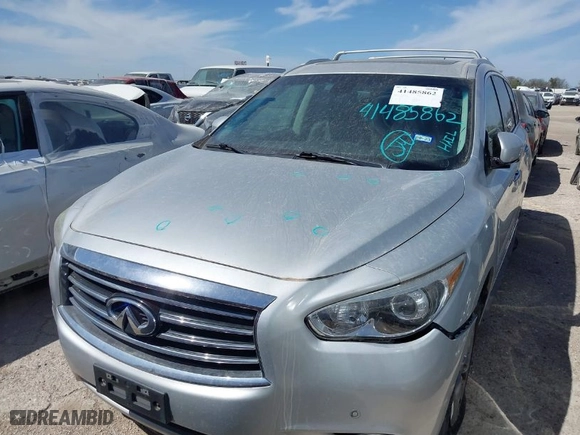 2014 Infiniti QX60 Hybrid with VIN 5N1CL0MMXEC511766, listed as a IAAI auction lot 41485862 with 152,402 mi miles. Bid and sale history available at carsss.com. Image 2.