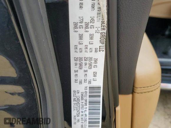 2012 Dodge Durango Citadel with VIN 1C4RDHEG7CC247504, listed as a Copart auction lot 70443154 with 115,888 mi miles and Salvage title. Bid and sale history available at DreamBid. Image 12.