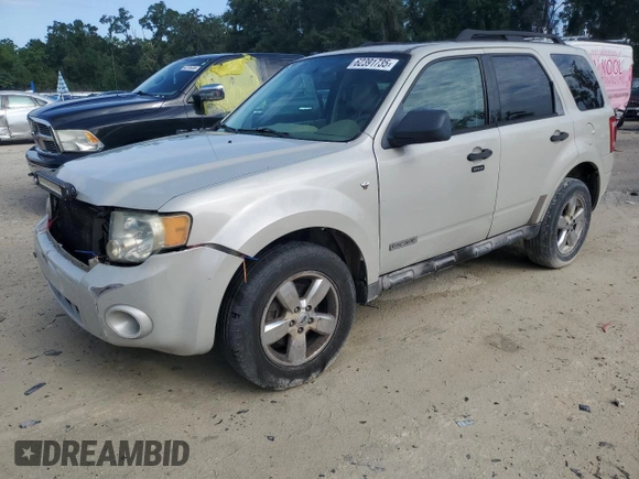 2008 Ford Escape XLT with VIN 1FMCU03108KD50732, listed as a Copart auction lot 62391735 with 224,973 mi miles and Salvage title. Bid and sale history available at DreamBid. Image 1.