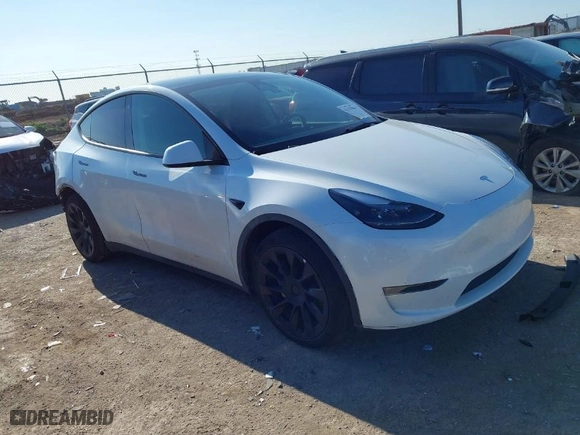 2023 Tesla Model Y Long Range with VIN 7SAYGAEEXPF598086, listed as a IAAI auction lot 41125984 with NaN miles. Bid and sale history available at carsss.com. Image 1.