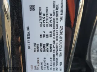 2023 Tesla Model 3 with VIN 5YJ3E1EA1PF685532, listed as a Copart auction lot 49343685 with 11,754 mi miles and Salvage Title. Bid and sale history available at carsss.com. Image 15.