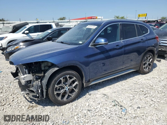 2021 BMW X1 xDrive28i with VIN WBXJG9C01M5T94314, listed as a Copart auction lot 60244134 with 43,933 mi miles and Salvage title. Bid and sale history available at DreamBid. Image 1.