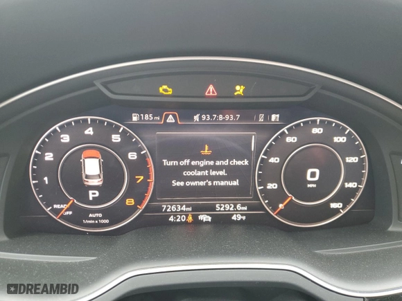 2018 Audi Q7 Prestige with VIN WA1VAAF72JD053915, listed as a Copart auction lot 51263335 with 72,634 mi miles and Clean Title. Bid and sale history available at carsss.com. Image 9.