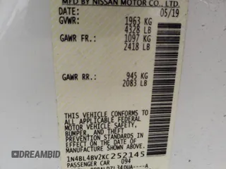 2019 Nissan Altima S with VIN 1N4BL4BV2KC252145, listed as a Copart auction lot 54529545 with 88,614 mi miles and Salvage Title. Bid and sale history available at DreamBid. Image 13.