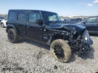 2024 Jeep Wrangler 4xe Sahara with VIN 1C4RJXP60RW216156, listed as a Copart auction lot 49212225 with 28,584 mi miles and Salvage Title. Bid and sale history available at carsss.com. Image 4.