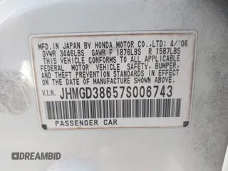 2007 Honda Fit Sport with VIN JHMGD38657S006743, listed as a IAAI auction lot 41822210 with 352,841 mi miles. Bid and sale history available at carsss.com. Image 9.
