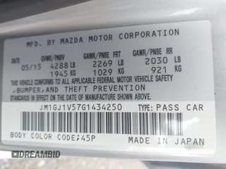 2016 Mazda 6 i Touring with VIN JM1GJ1V57G1434250, listed as a IAAI auction lot 42241857 with 68,011 mi miles and . Bid and sale history available at DreamBid. Image 9.